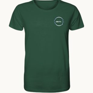 Das grüne T-Shirt mit dem Motiv "secta.fm circle" gehört zum Projekt "secta.fm".