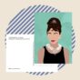 Postkarte mit Audrey Hepburn, der Schauspielerin und späteren UNICEF-Sonderbotschafterin.