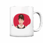 Tasse mit Audrey Hepburn, der Schauspielerin und späteren Sonderbotschafterin der UNICEF.