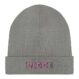 Dunkelgrauer Beanie mit vier formenden Nähten oben aus dem Projekt um.gotteswillen.
